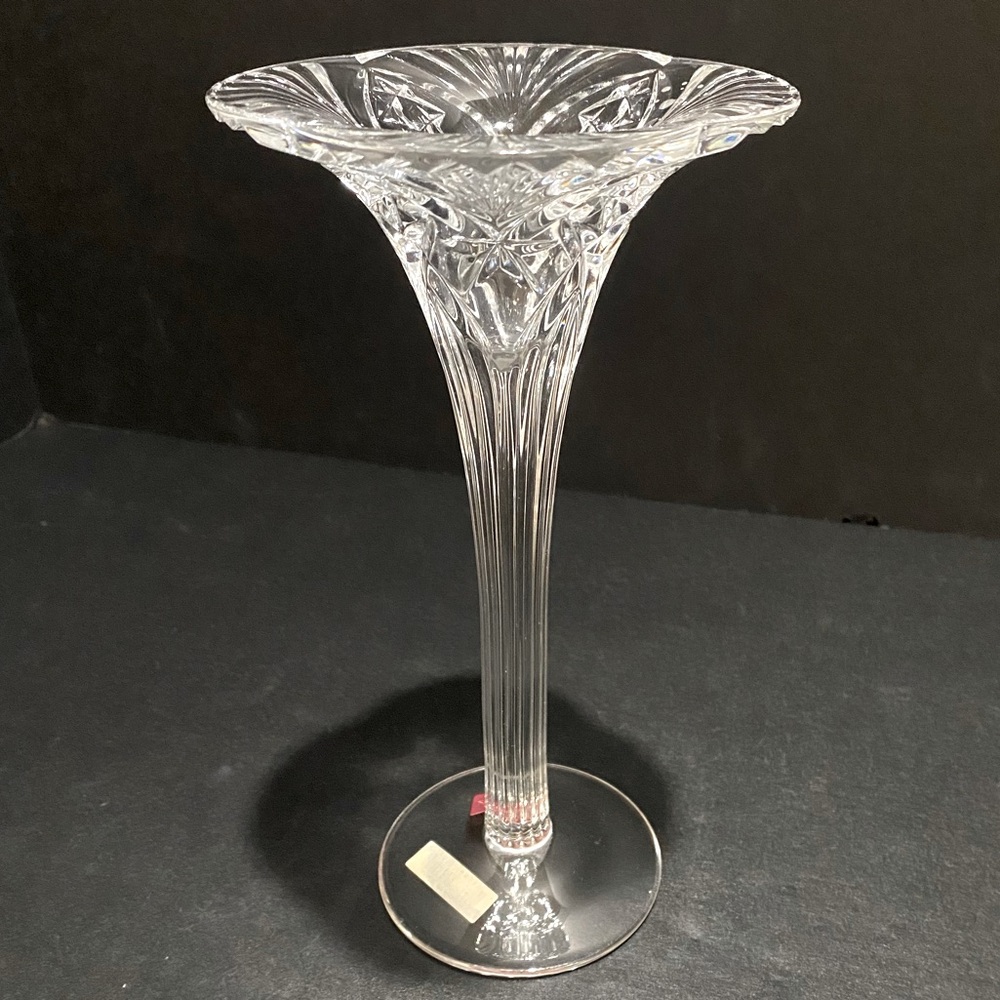 VTG Cristal D'Arques 8.25" Vincennes Crystal Candleholder Trumpet Fluted France